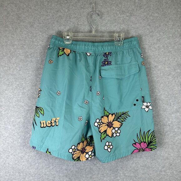 Neff Mens Hawaiian Retro‎ Graphic Swim Trunks Board Shorts Pockets Size XL - Picture 7 of 13